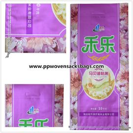 10kg Laminated Woven Polypropylene Bags / Rice Packaging Bags with Handle आपूर्तिकर्ता